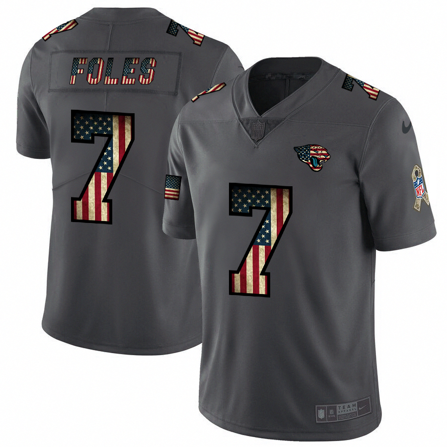 Men Nike Jacksonville Jaguars #7 Nick Foles 2018 Salute To Service Retro USA Flag Limited NFL Jersey->jacksonville jaguars->NFL Jersey